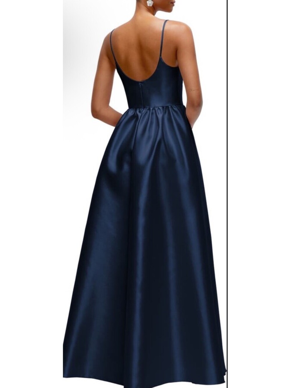 NWT Dessy Collection Sleeveless Satin Gown In Midnight Size 12 $279 - Picture 2 of 10